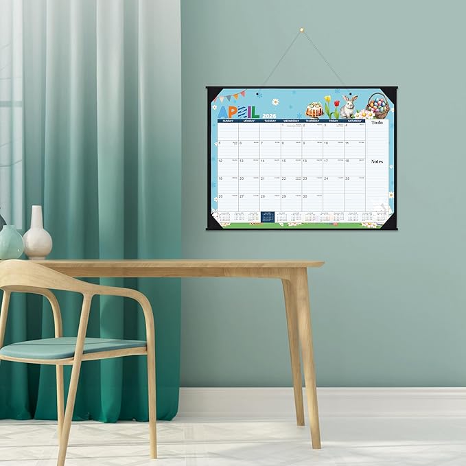 2026 Desk Calendar - Large Desk Calendar 2026, Jan.2026 - Dec.2026, 22" x 17", 2026 Calendar with Corner Protectors + Large Ruled Blocks, To-do & Notes, 12 Different Themes