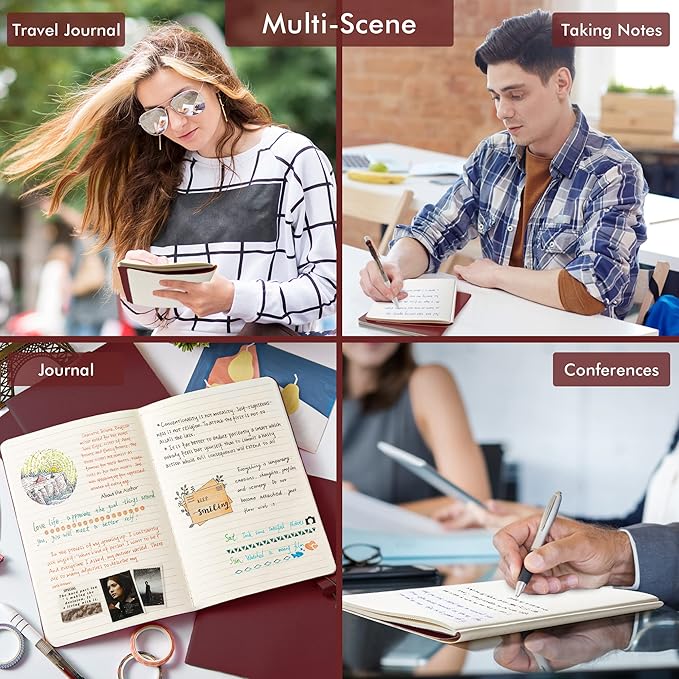 16 Pack Soft Cover Journal Bulk, Feela Lined Notebooks College Ruled for Work for Women Girl Writing, Blank Travel Journal Note Taking Notebook School Business Supplies, 8.2” x 5.5”, A5, Wine