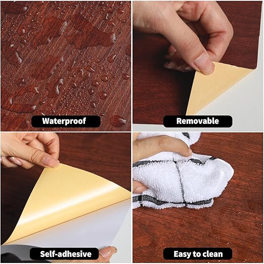 GSCIT Club Cherry Wallpaper, 24 inch X 25ft Self Adhesive Wood Grain Repair Tape Patch for Tables, Chairs, Baseboards, Doors, Windows, Floors, Handicraft DIY.