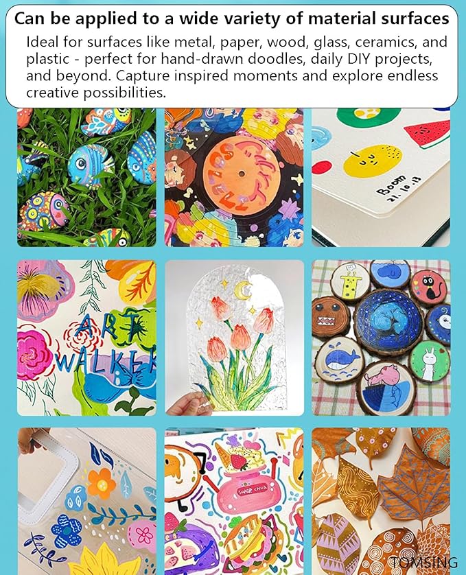 36 Colors Brush Markers Pens,Water-based Ink and Quick-Drying,Painting Supplies Perfect for Plastic Sheets Fabric Bags Ceramics Stone Pottery Wood and Handmade Crafts（36 Colors）