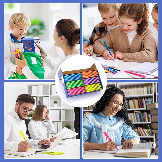 Highlighters Assorted Colors Bulk, 30 Pack: No Bleed & Dry-Quickly, Chisel Tip, 6 Bright Colors, Highlighter Set for School, College, Office