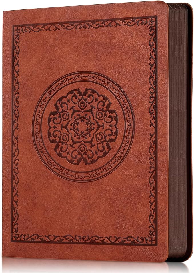 2025 Leather Vintage Journal Notebook,300 Pages,Leather Softcover Lined Journal Notebooks for Women Men,Notebook Journals for Writing Travel,Business,Office,5.7'' X 8.3'',Brown