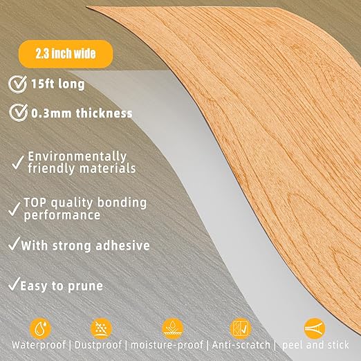 GSCIT Club Wood Grain Repair Tape, 2.3 inch X 15ft Self Adhesive Maple Grain Repair Patch for Tables, Chairs, Baseboards, Doors, Windows, Floors, Handicraft DIY.