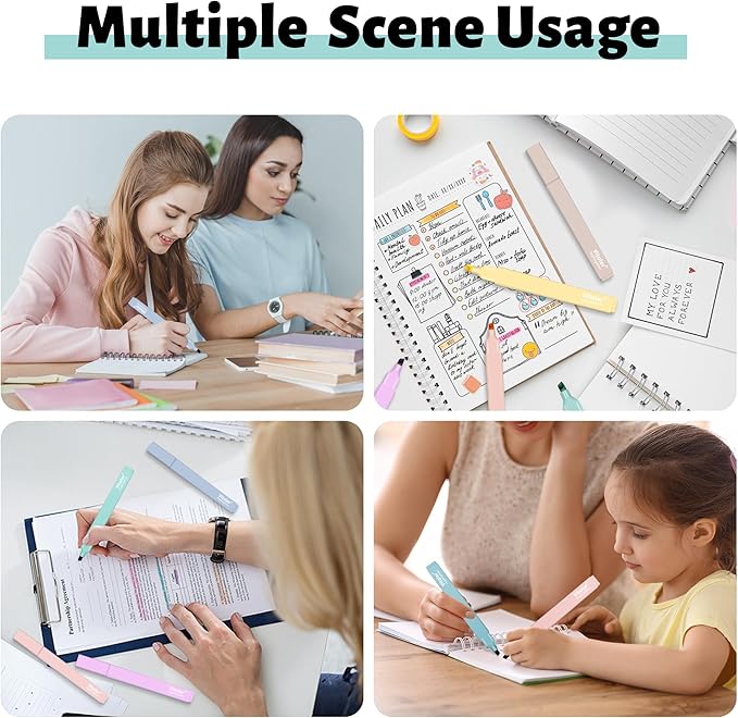 Highlighters, Aesthetic Cute Pastel Highlighters Set, 10 pcs, Chisel Tip, No Bleed Bible Highlighter Assorted Colors, Back to School Supplies