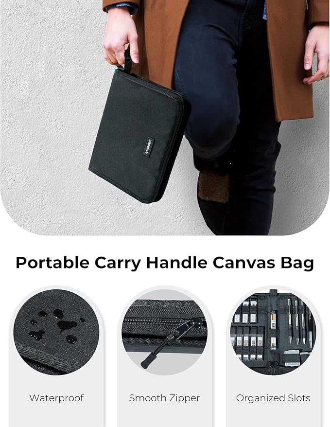 30PCS Mechanical Pencil Set with Canvas Bag, Drawing Pencils 0.5, 0.7, 0.9MM & 3PCS 2MM Sketching Pencil with 464PCS Leads (6B 4B 2B HB 2H 4H Color) for Artist Drafting Drawing Writing