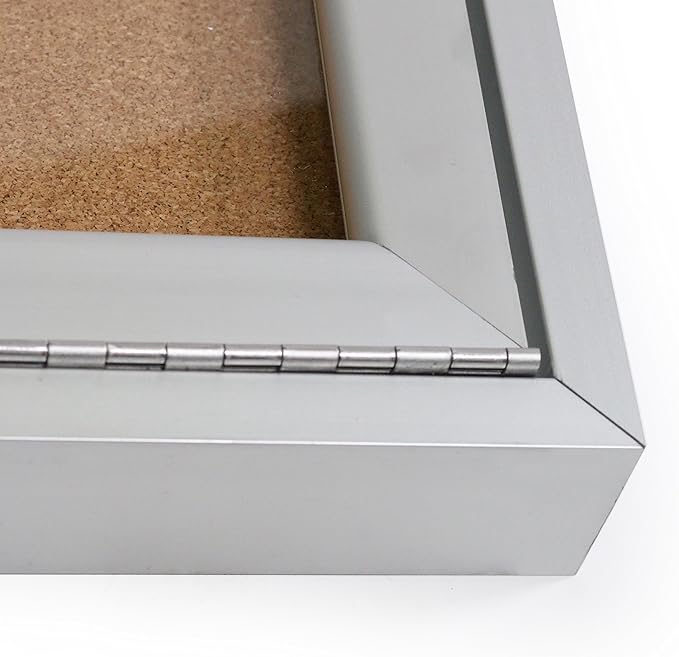 Ghent 36" x 72" 3-Door Indoor Enclosed Bulletin Board with Lock, Cork Material, Shatter Resistant Acrylic Panels, Made in the USA, Satin Aluminum Frame