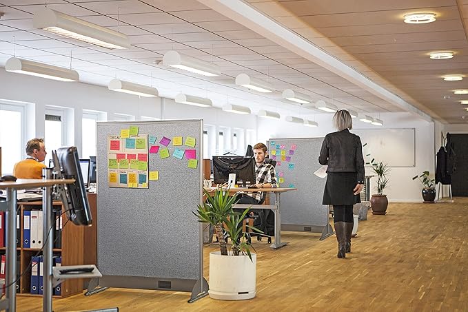 GOF Freestanding Office Partition, Large Fabric Room Divider Panel, 72" W x 48" H