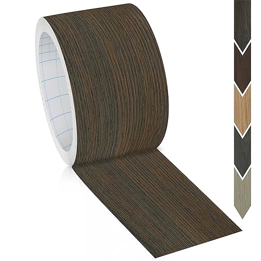GSCIT Club Wood Grain Repair Tape, 2.3 inch X 15ft Self Adhesive Brown Walnut Grain Repair Patch for Tables, Chairs, Baseboards, Doors, Windows, Floors, Handicraft DIY.