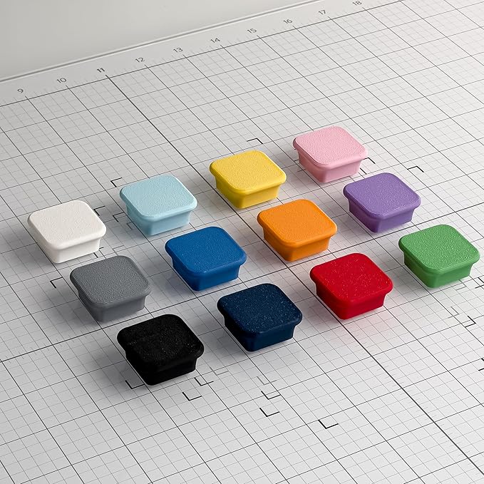 Glassboard Studio MiniBar Magnet - Strong Neodymium Rare Earth Magnets for Fridge, Whiteboard, Locker & Magnetic Glassboards - Ideal for Crafting & Office Use - Strong Fridge Magnets (Blush Pink, 12)