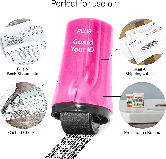 Guard Your ID Advanced Security Roller 2.0 Identity Theft Prevention Stamping Pink
